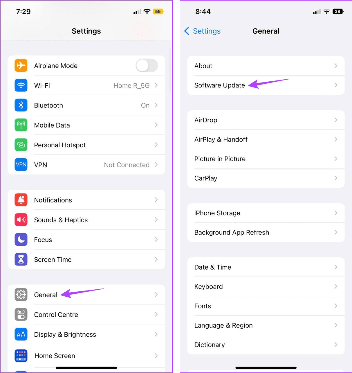 Check for iPhone Software Update
