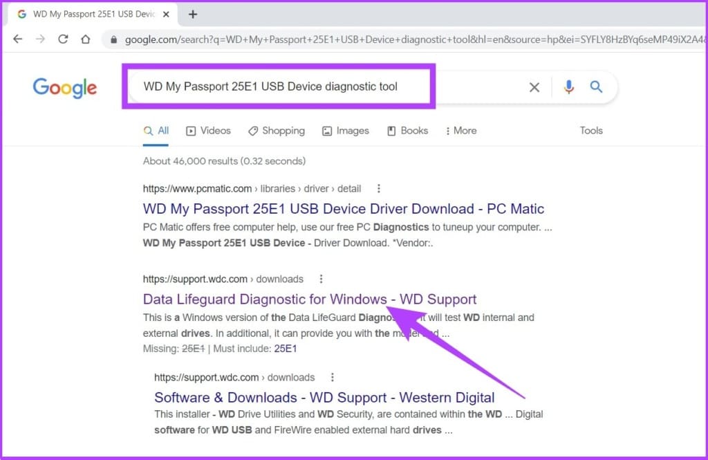 model number into Google