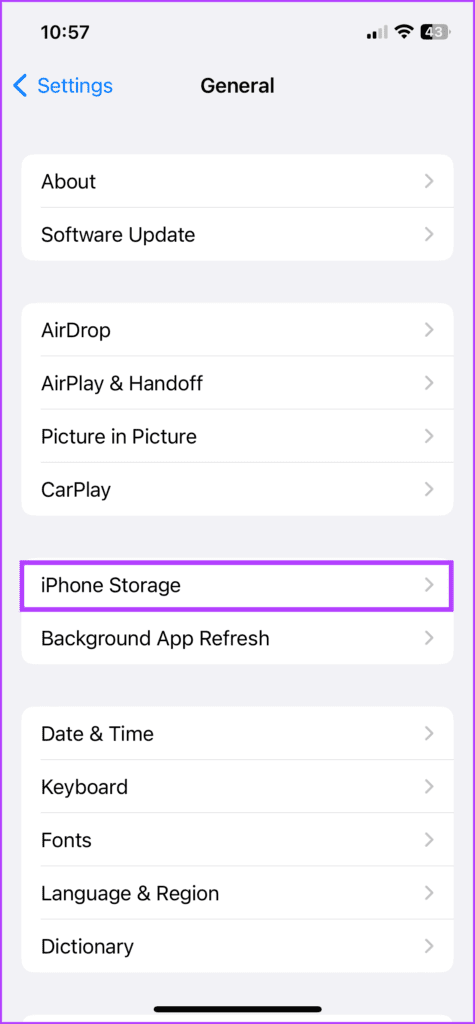 Check iPhone Storage
