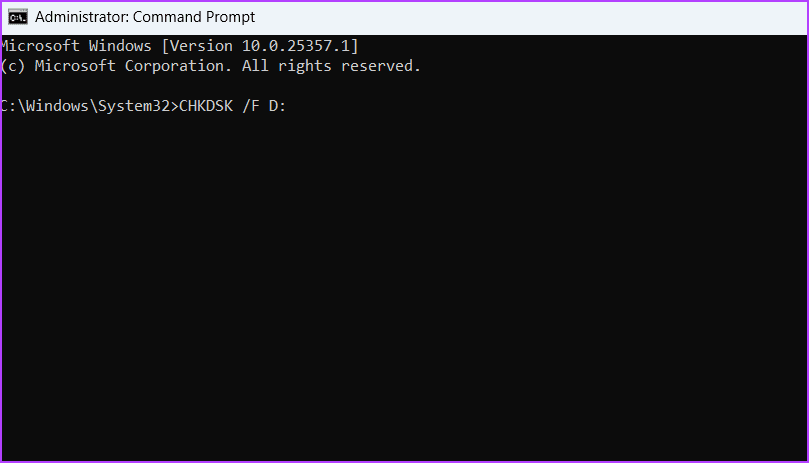 Chkdsk command in CMD