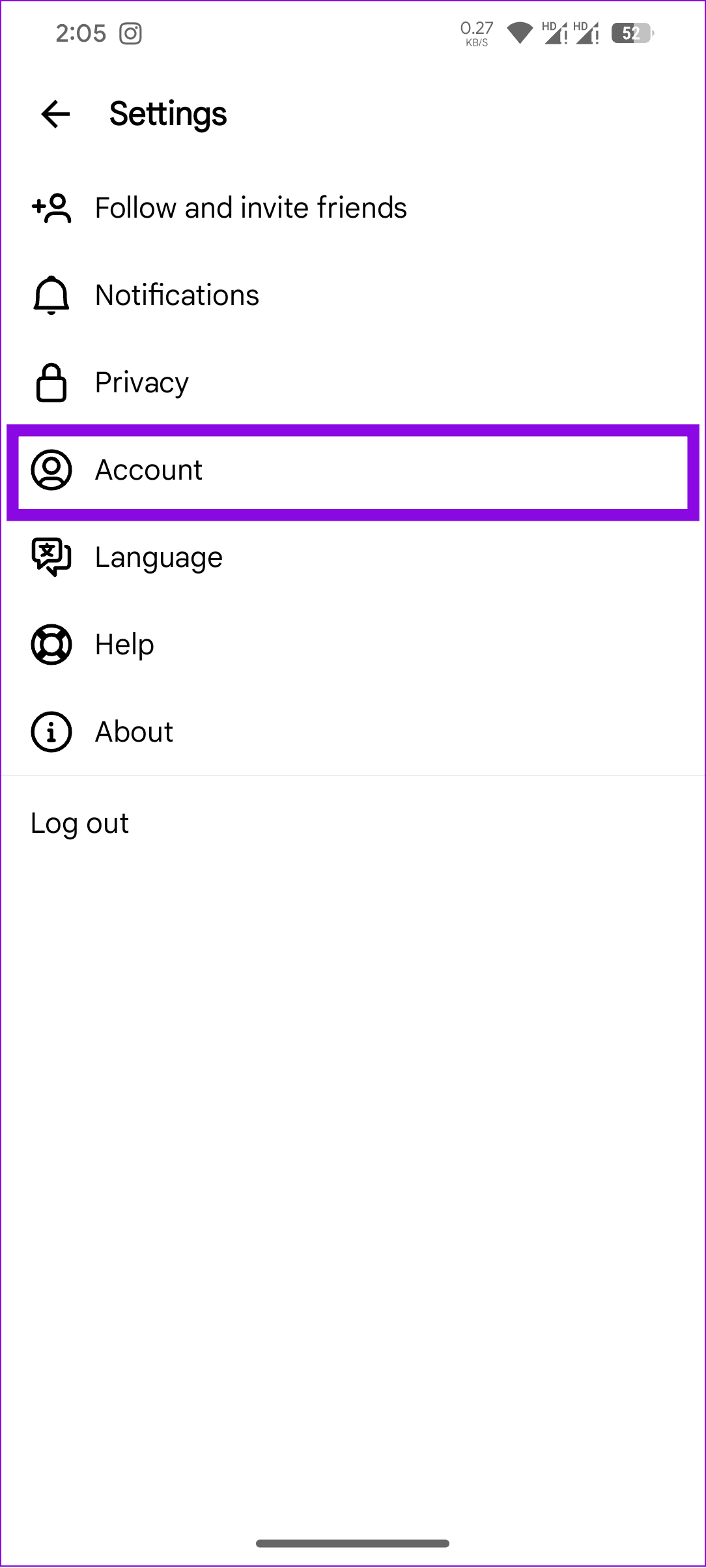 Choose Account