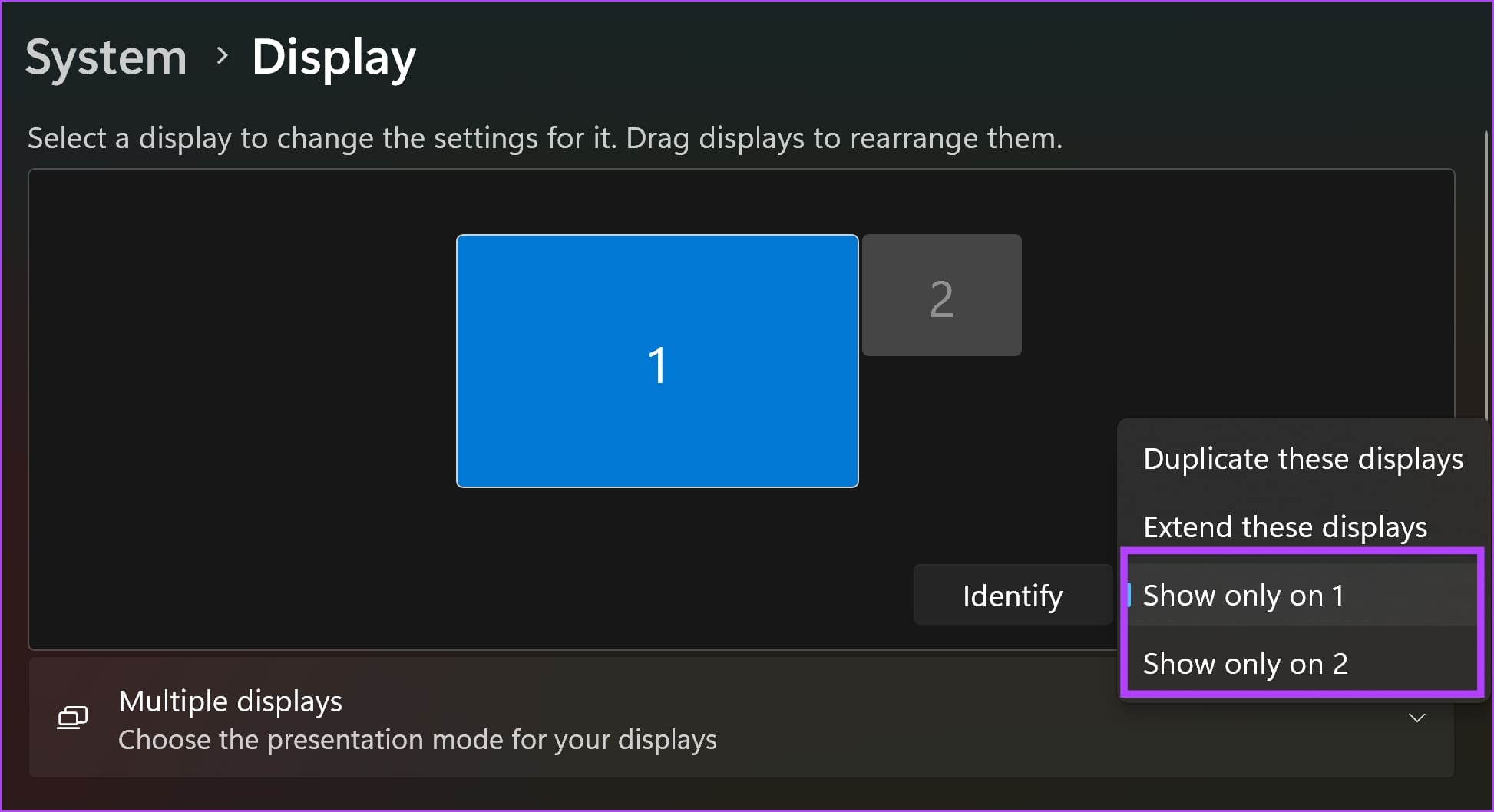 Choose Display Mode
