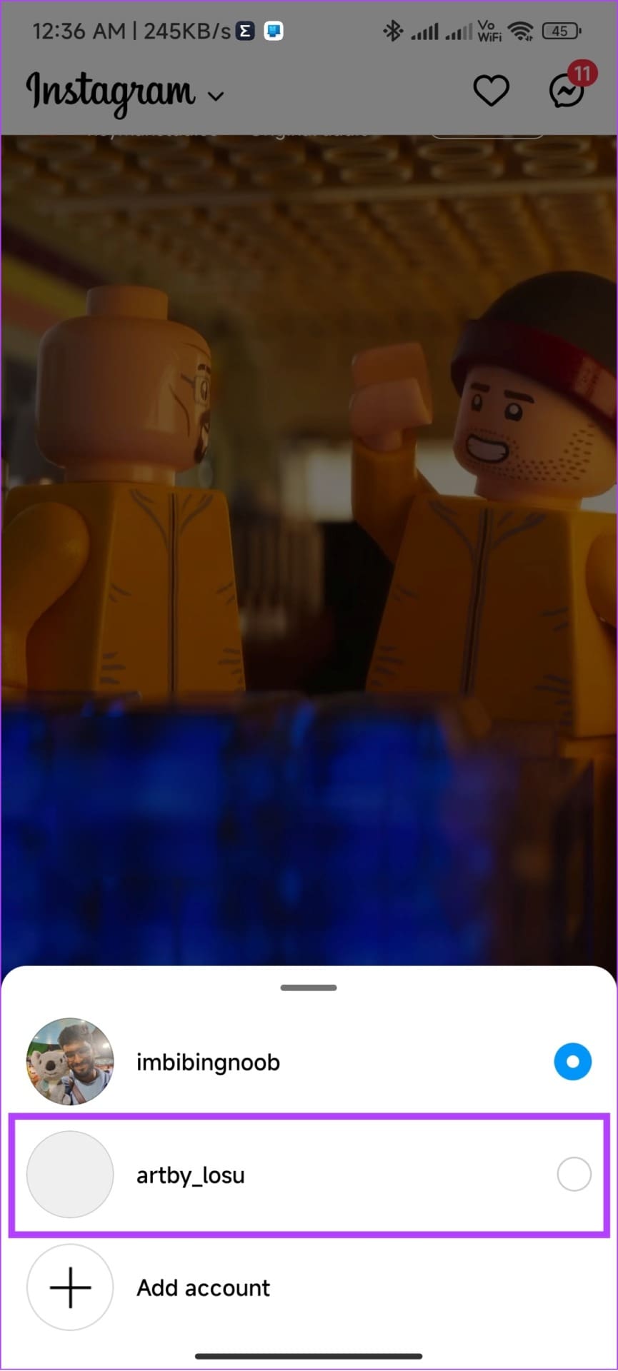 Choose the account of your choice