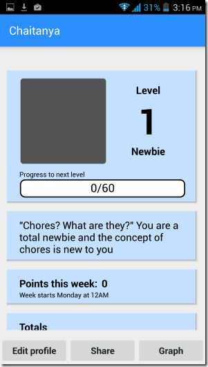 Chore Master Profile