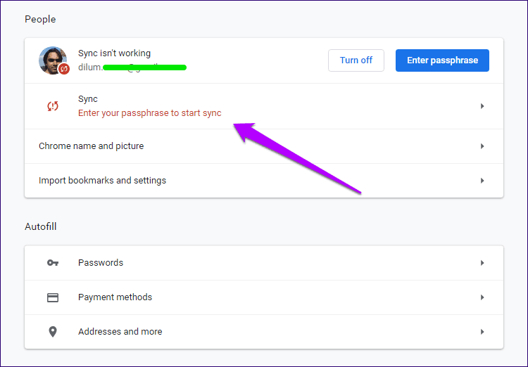 Chrome Asking For Sync Passphrase Fix 2