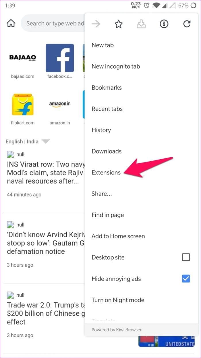 Chrome Extensions Kiwi Browser 2