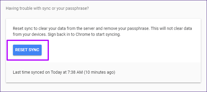 Chrome Use Sync Passphrase 9