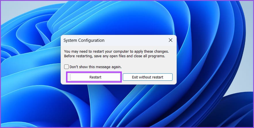 Restart system