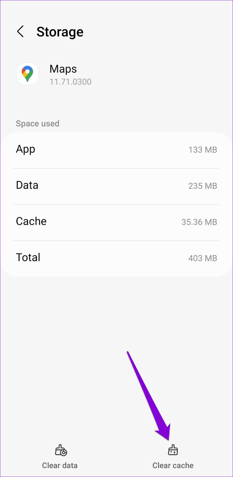 Clear Google Maps Cache