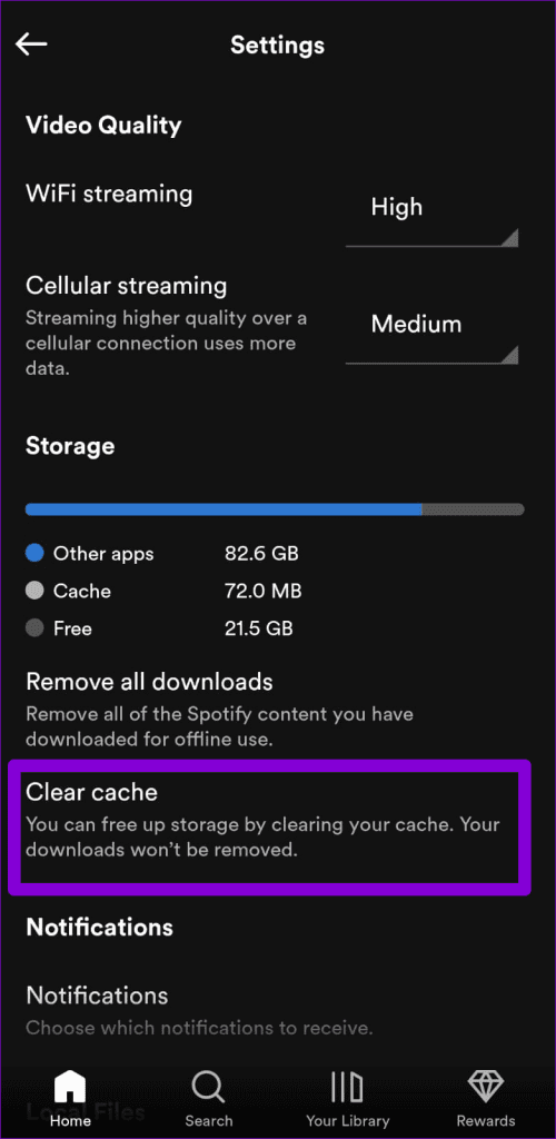 Clear Spotify Cache on Mobile