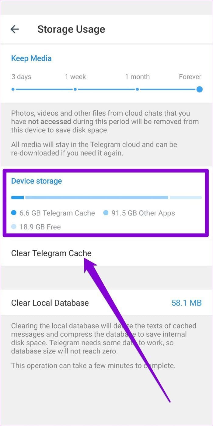 Clear Telegram Cache