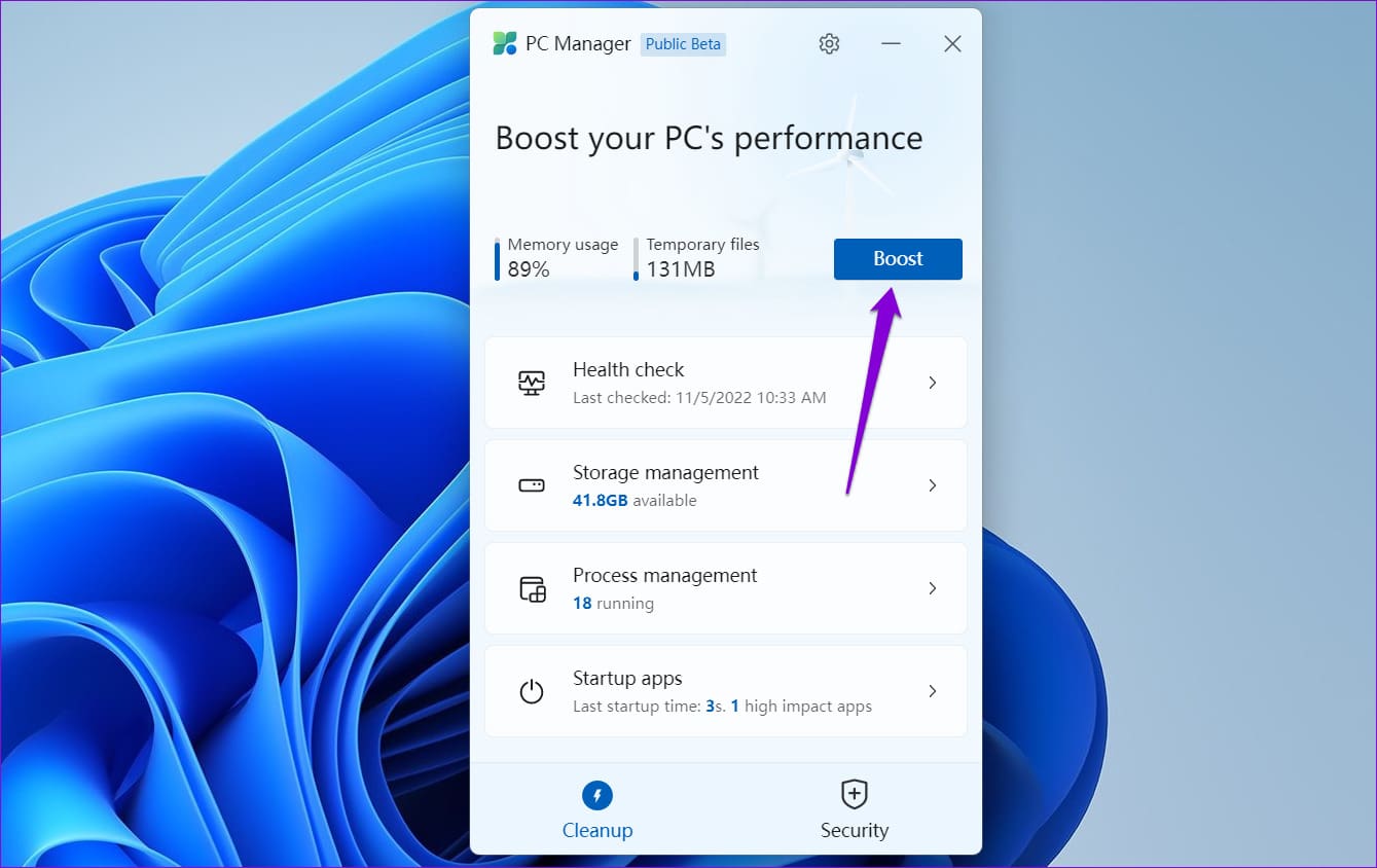 Clear Temporary Files Using PC Manager