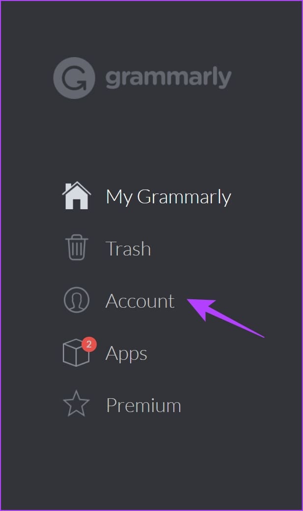 Click on Account
