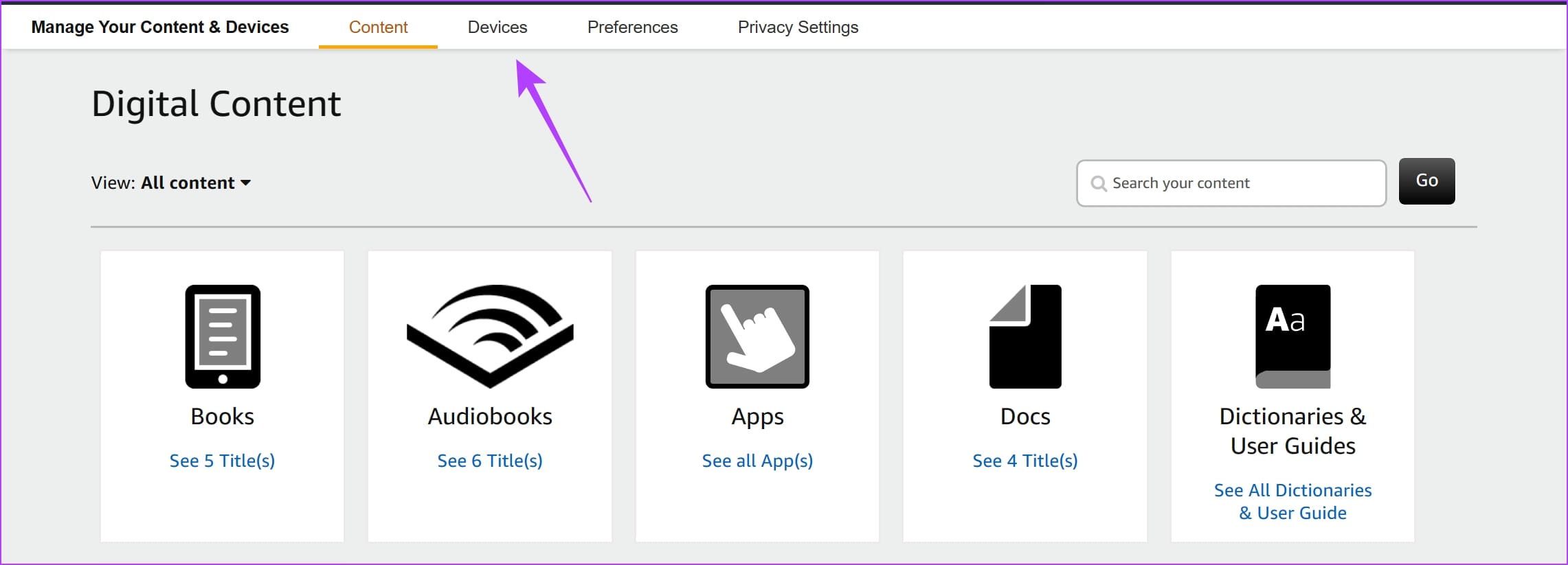Click on Devices