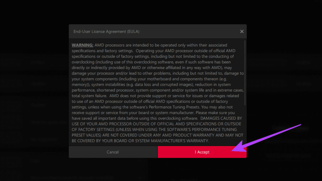 Click on I Accept to proceed