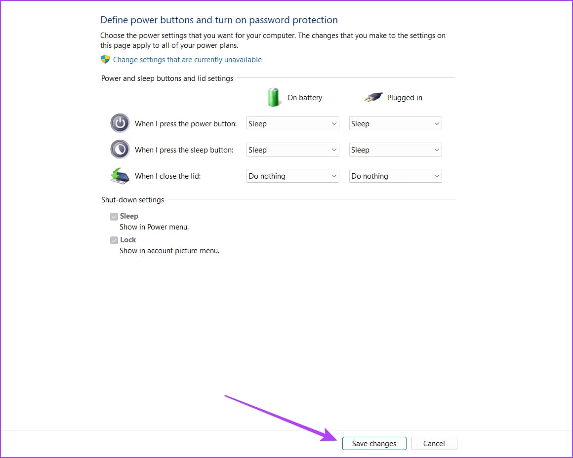 Click on Save Changes for Display