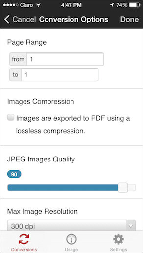 Cloud Convert Advanced Options