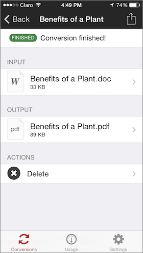 Cloud Convert Conversion Finished