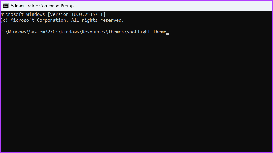 Command to change theme in CMD