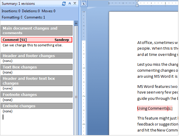 Comment Example