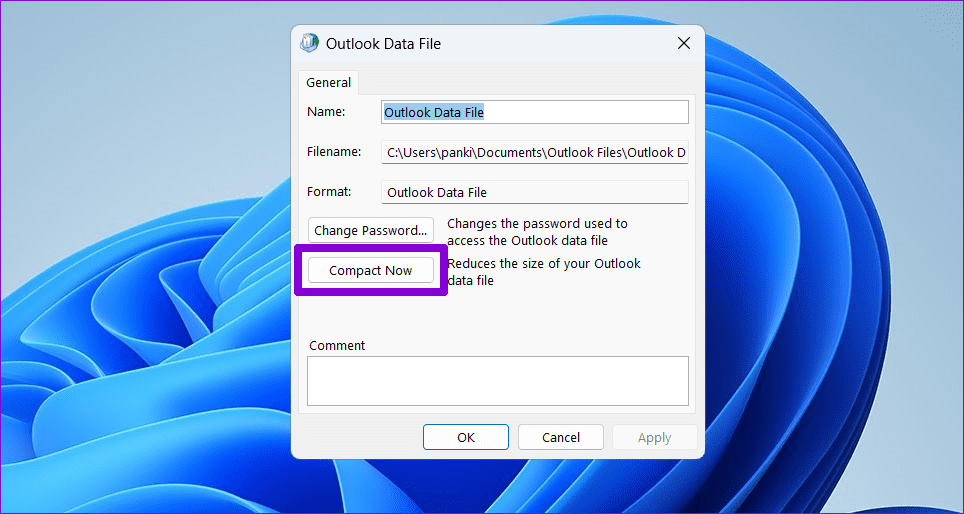Compact Outlook Data File