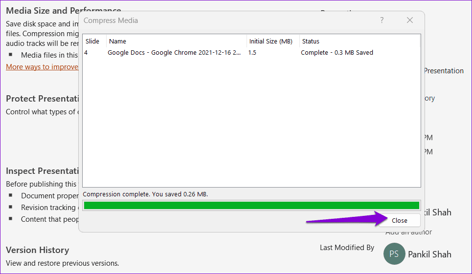 Compress Media Files in PowerPoint