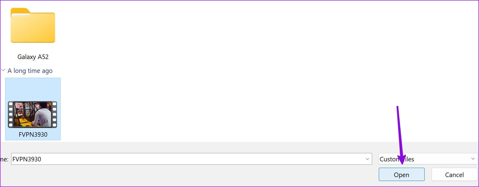 open a video on windows