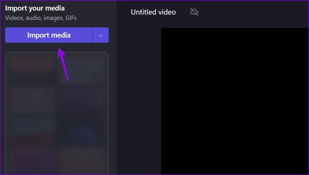 import media in clipchamp
