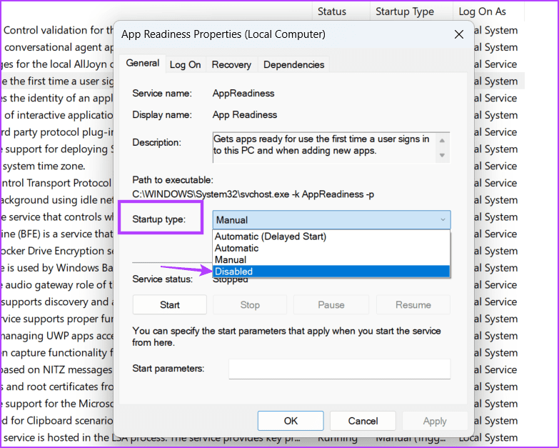 disabling app readiness service