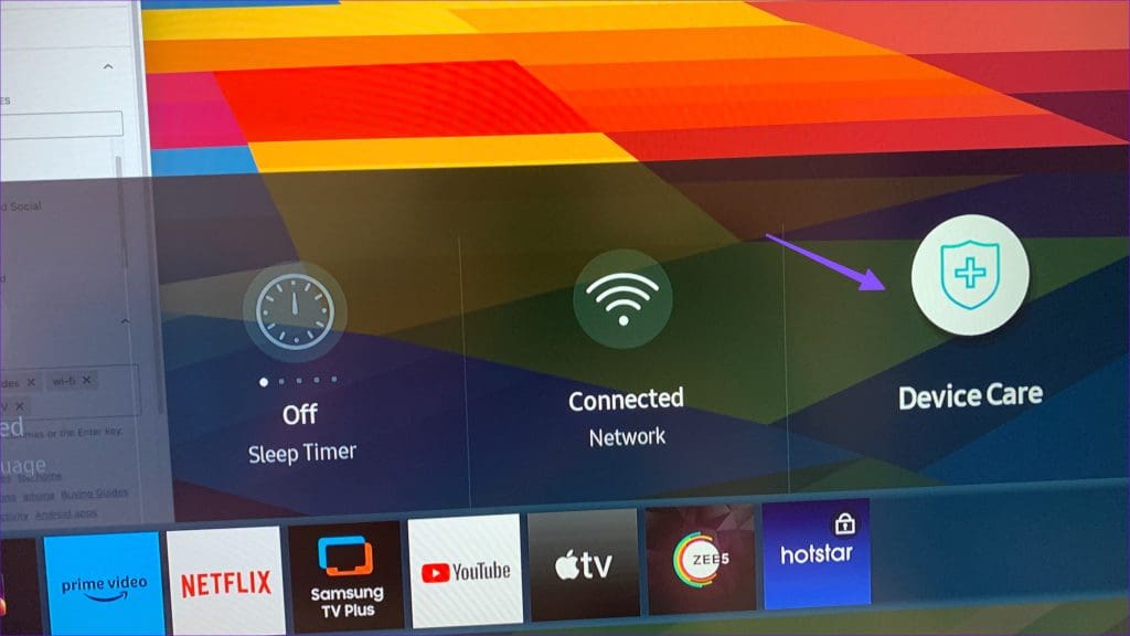 Device Care on Samsung TV