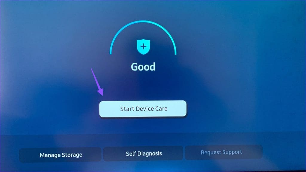Start device care on Samsung TV