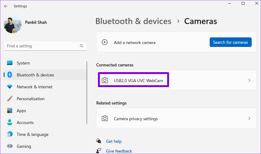 Connected Cameras on Windows 11