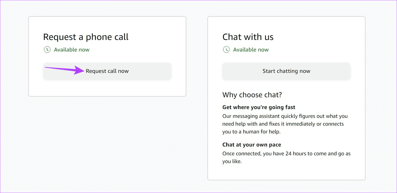 Click on Request call now