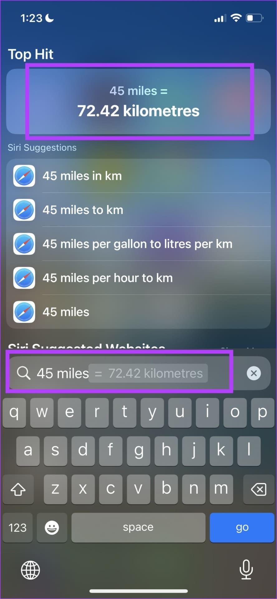 Conversion from Spotlight Search