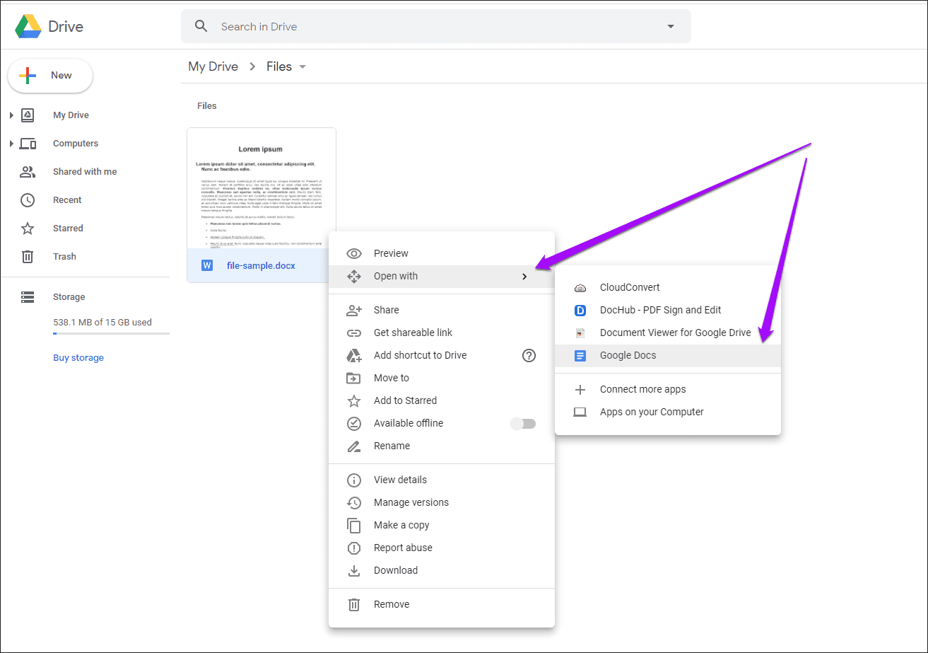 Convert DOCX to GDOC 3
