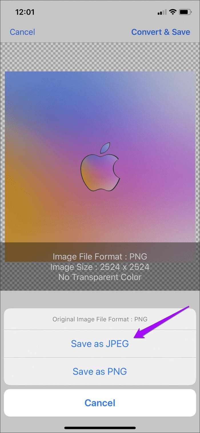 Convert PNG to JPG Iphone Ipad 32