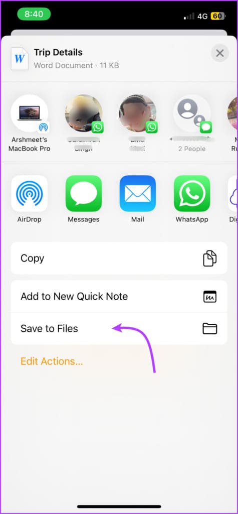 Save or Share converted files