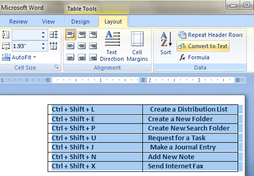 Convert Table To Text