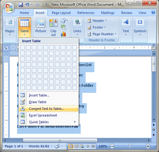Convert Text To Table