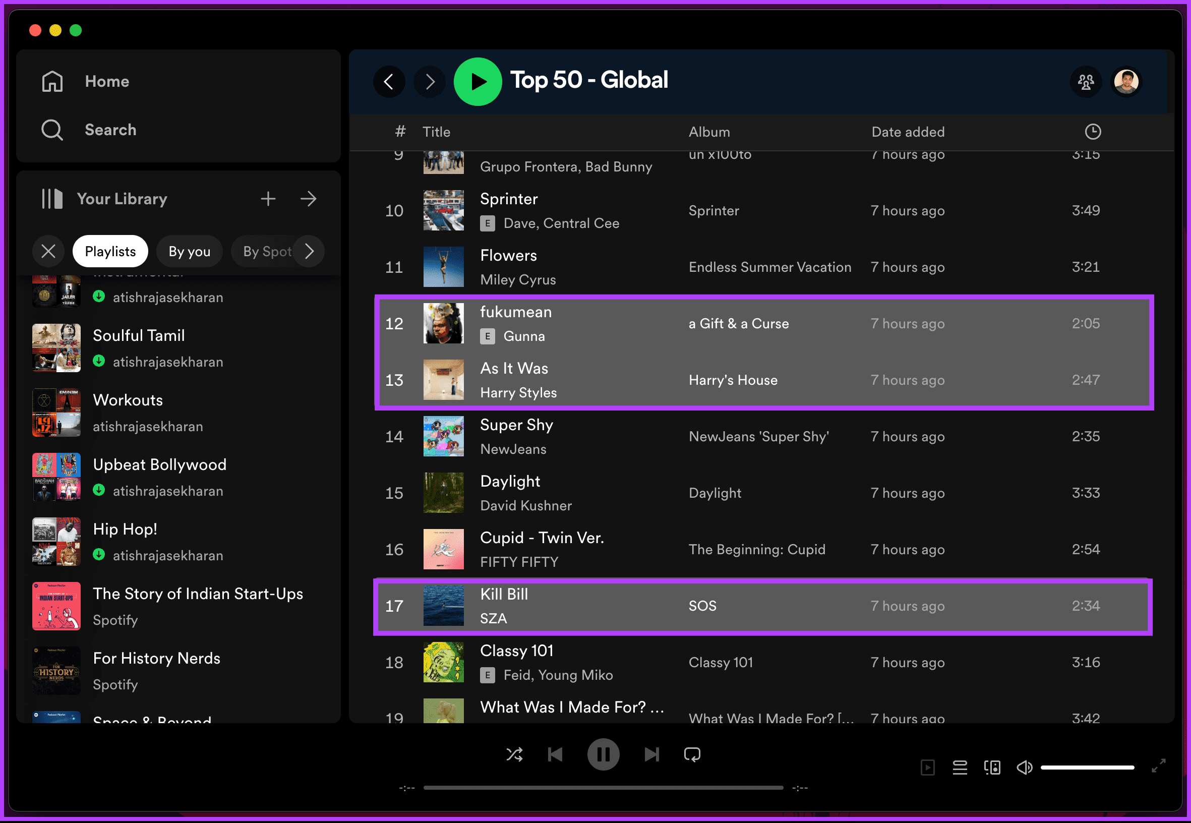 select the music