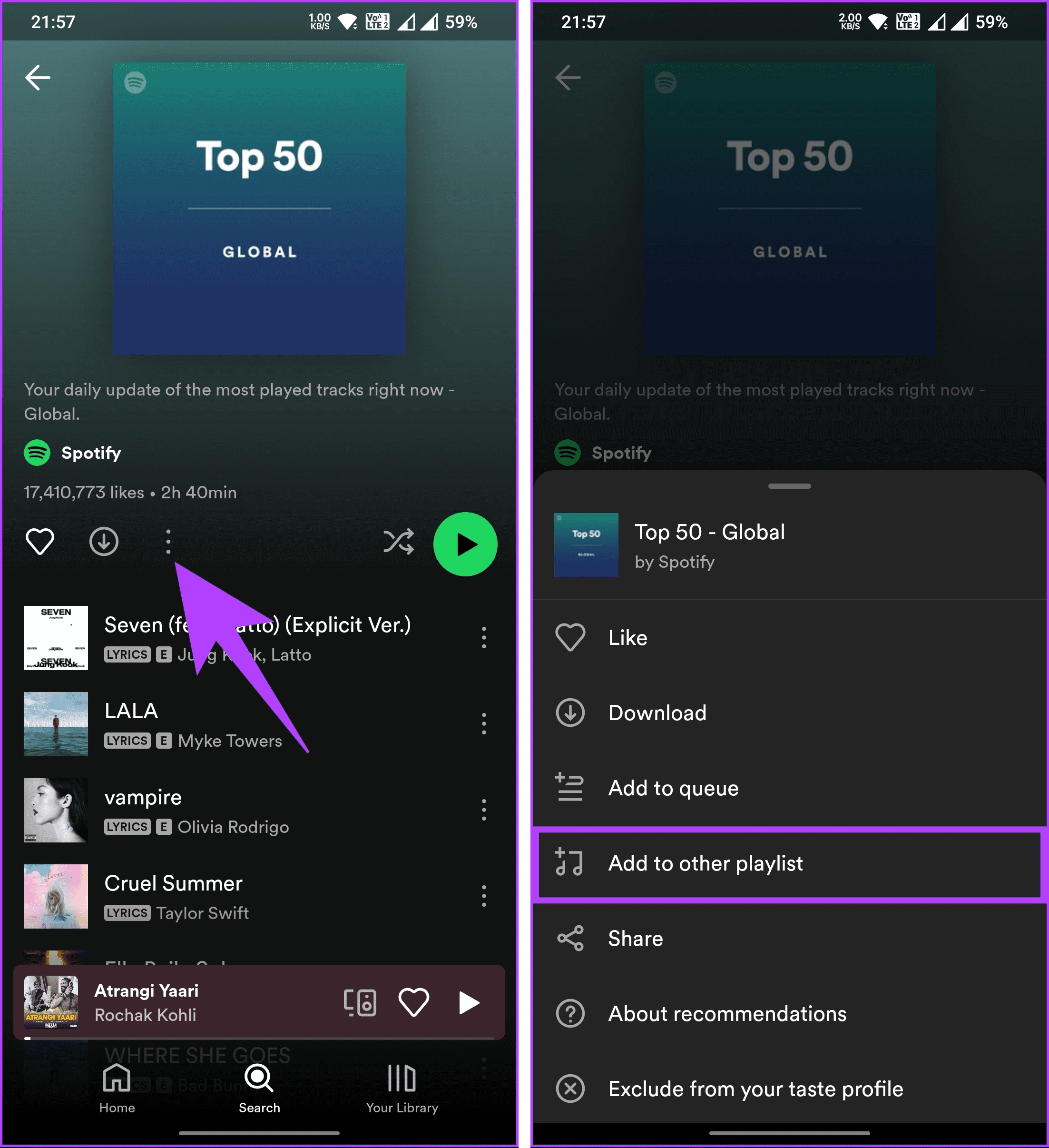 choose 'Add to other playlist'