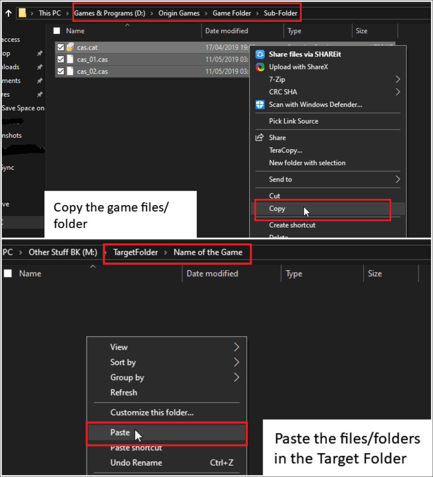 Copy And Paste Game Files