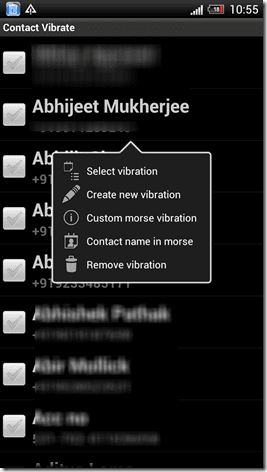 Cotact Vibrate Android 3