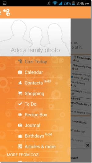 Cozi App Layout