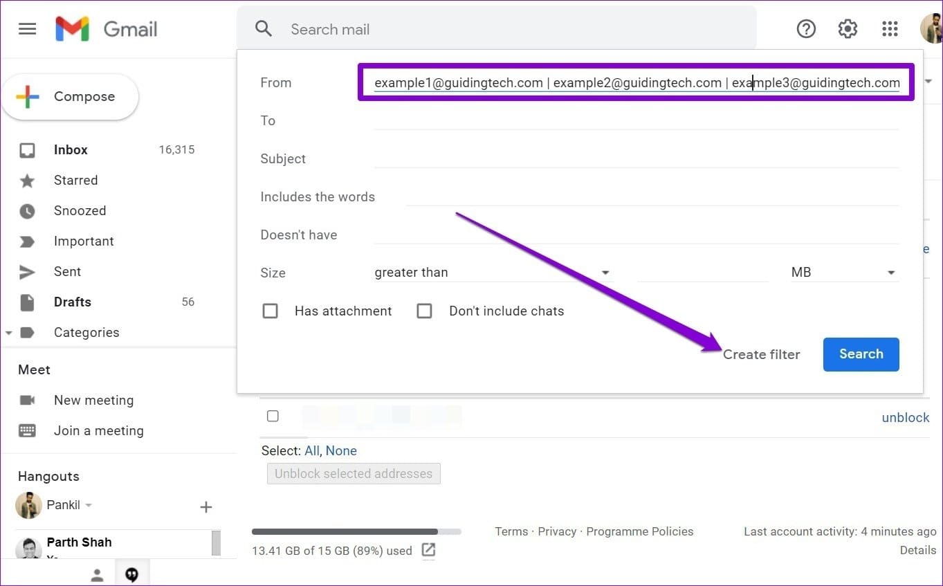 Create Filter to Whitelist Multiple Email Addresses at Once in Gmail