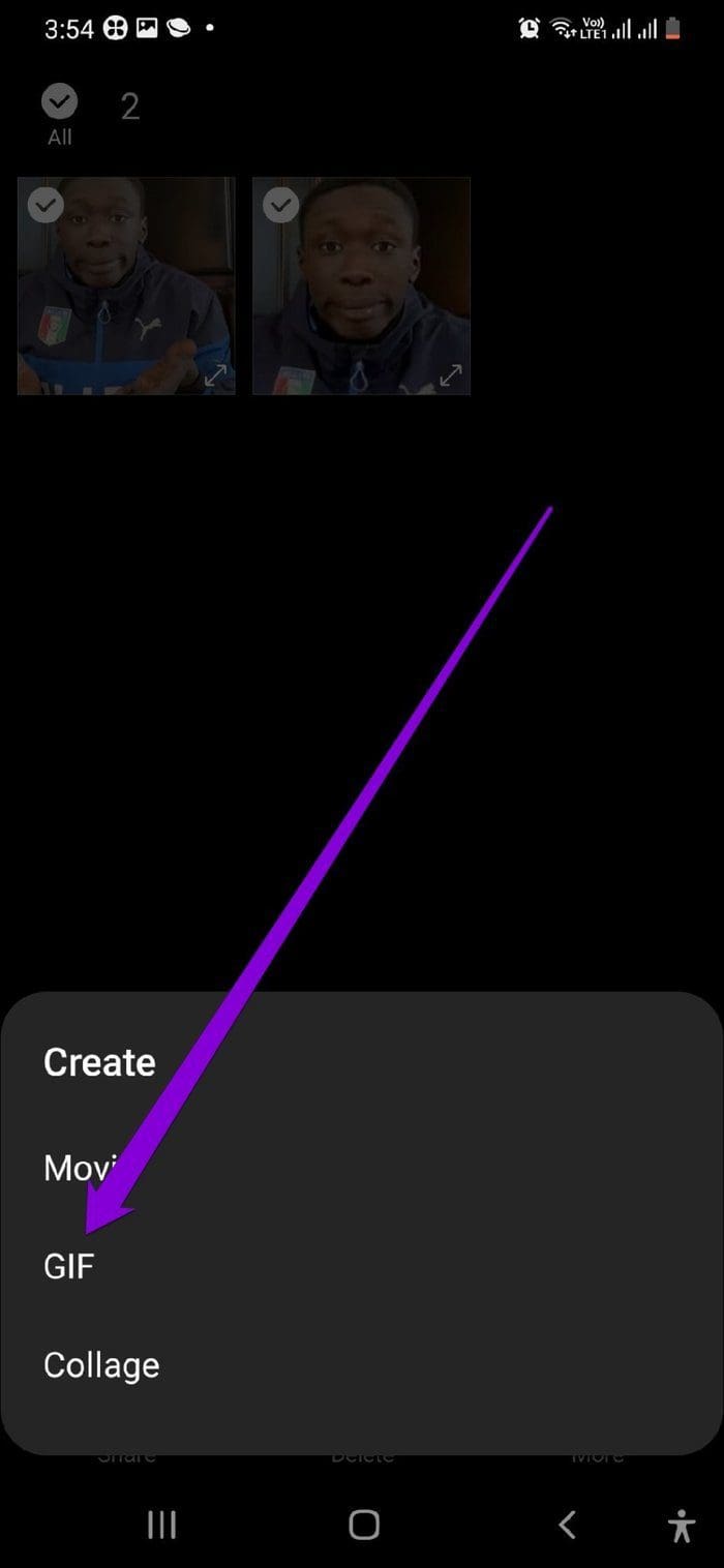 Create GIF in Samsung