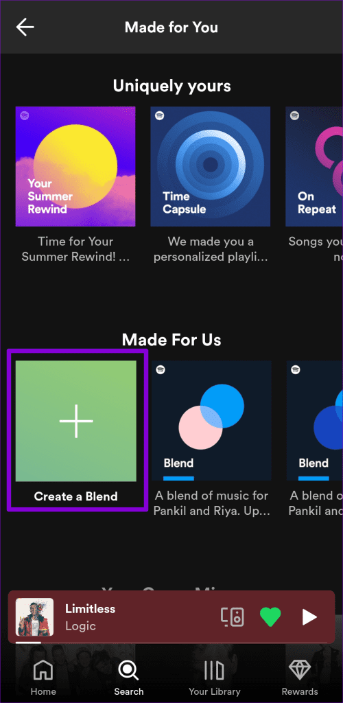 Create Spotify Blend Playlist