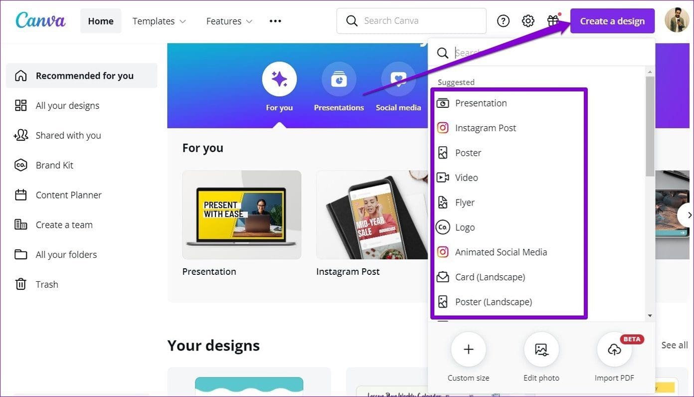 Create a Design