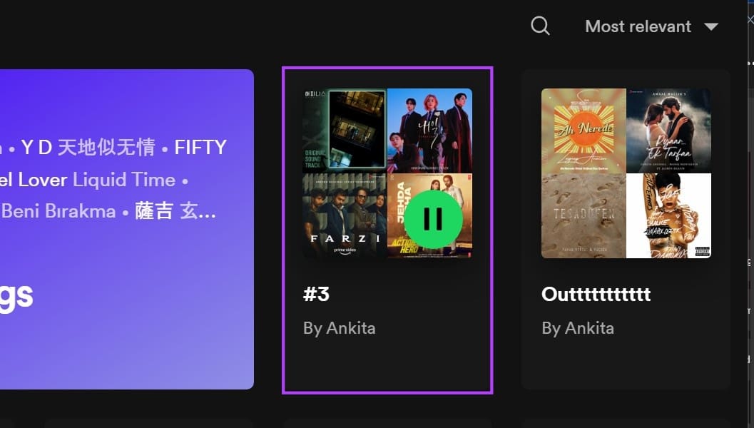 click on playlist on Spotify