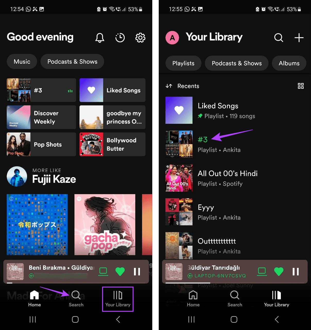 Open the playlist or song on Spotify